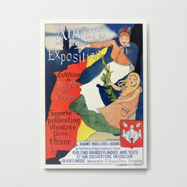 Antwerp art expo 1895 Metal Print | Drawing, Aap, Belgium, Vintage, Evenepoel, Artnouveau, Aapshop, Belgian, Anvers, Antwerpen 