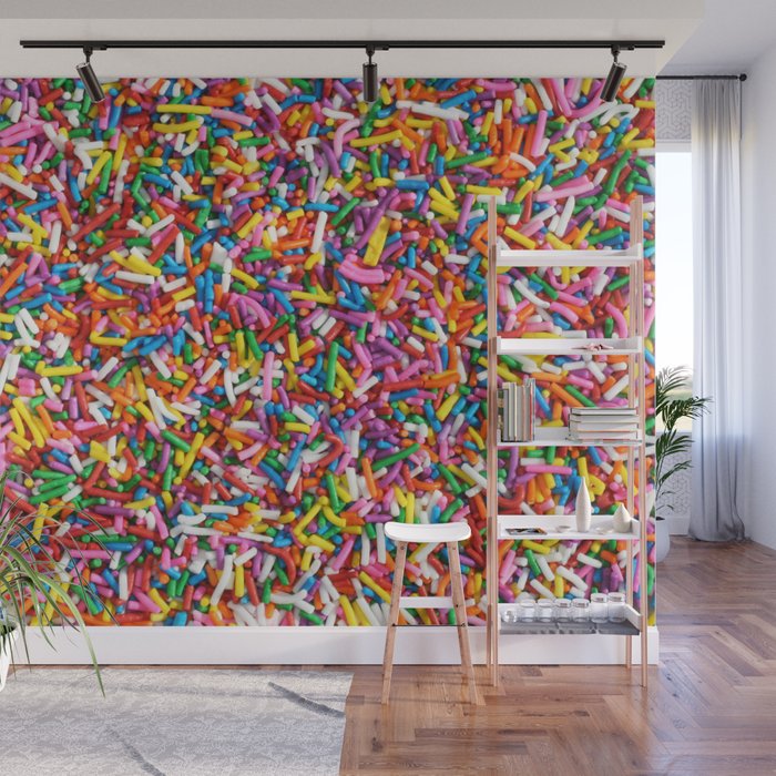 Rainbow Sprinkles Sweet Candy Colorful Wall Mural