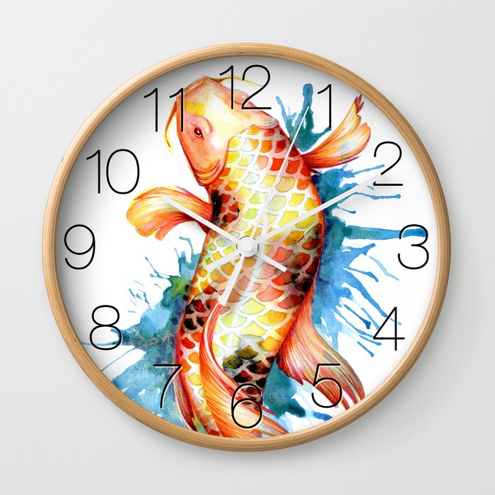 Koi Fish Wall Clock By Samnagel Society6
