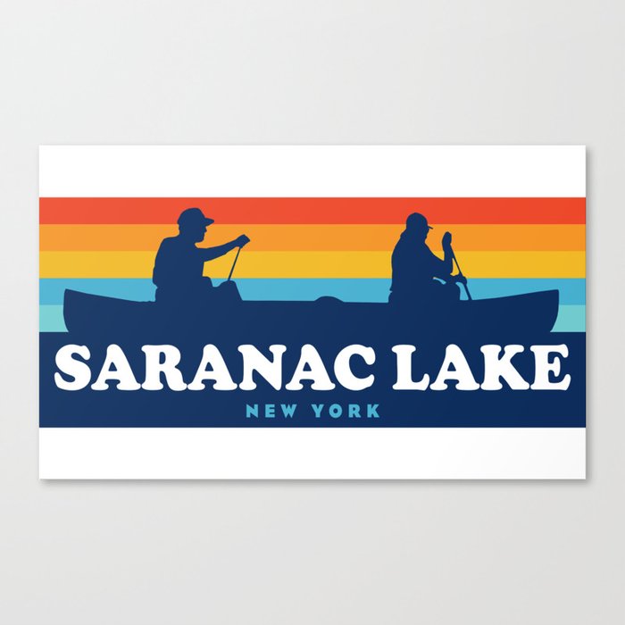 Saranac Lake New York Canoe Canvas Print