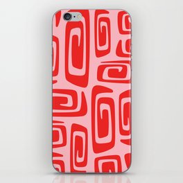 Mid Century Modern Cosmic Abstract 530 Red and Pink iPhone Skin