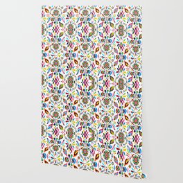 Hippy Floral Pattern Wallpaper