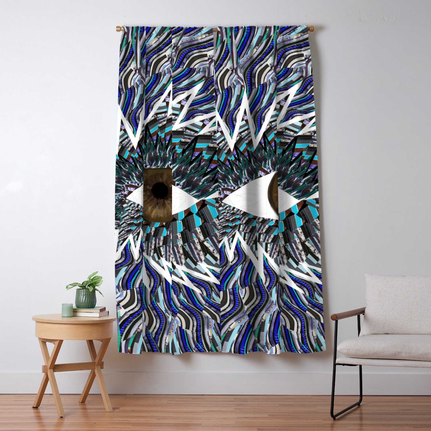 Origami Chakra Eye Chocolate Brown Black Blackout Curtain By Torr Society6
