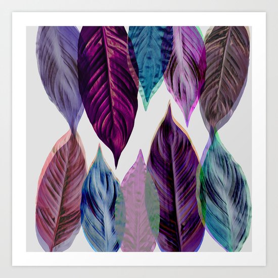 Pink Leaves Art Print