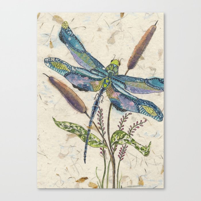 Watercolor Painting Watercolor Batik Dragonfly Painting Dragonfly