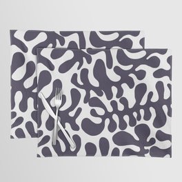 Violet Matisse cut outs seaweed pattern on white background Placemat