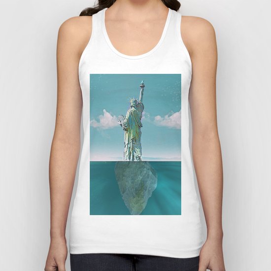 Under the statue Unisex Tank Top