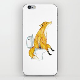 Fox toilet Painting Wall Poster Watercolor iPhone Skin