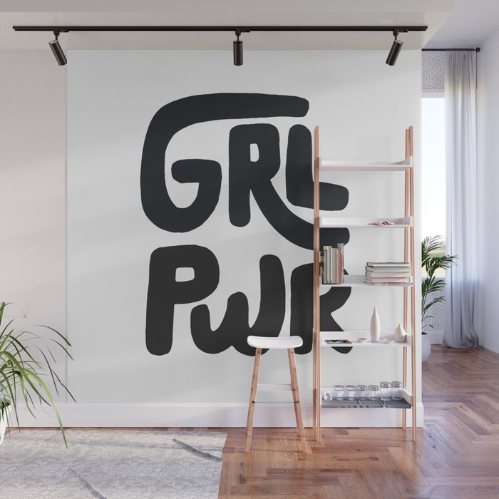 Grl Pwr black and white Wall Mural