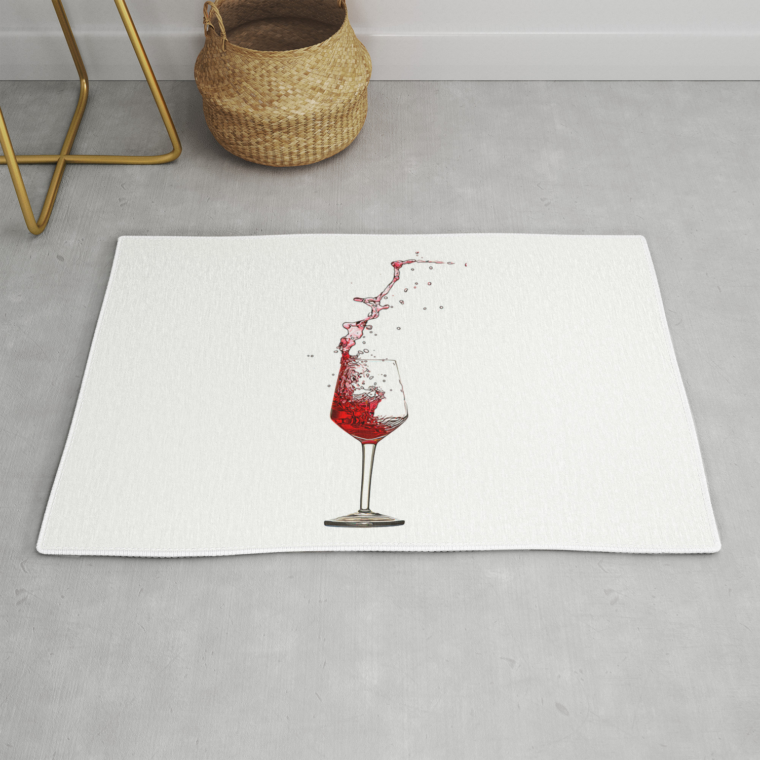 A Splash Of Red Wine Digital Oil Painting Rug By Beagletree Society6