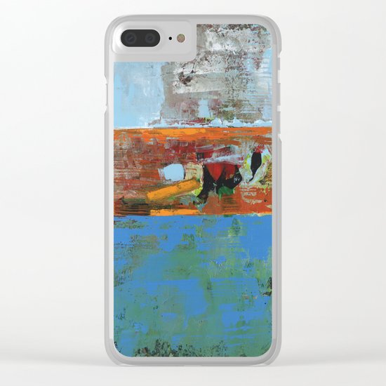 Alligator Blue Orange Modern Abstract Contemporary Art Clear iPhone Case