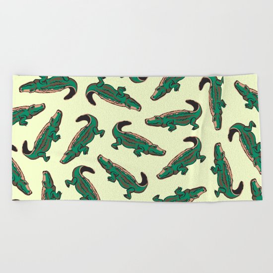 crocodile pattern Beach Towel
