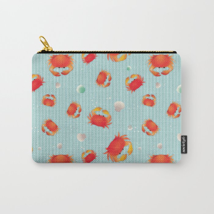 Red Crabs & Sea Shells Carry-All Pouch