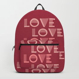 LOVE  Red & Pink Pastel colors modern abstract illustration  Backpack | Quote, Dark, Minimalist, Graphicdesign, Abstract, Simple, Pink, Color, Colour, Wedding 