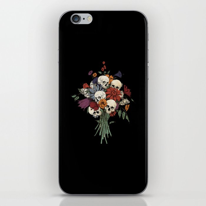 Skulls in bunch of flowers art of death iPhone Skin