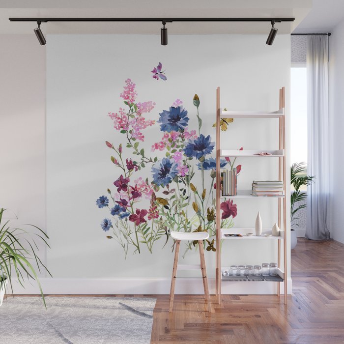 Wildflowers IV Wall Mural by Nadja Society6