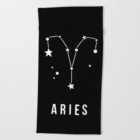 Aries Zodiac Sign Quote Beach Towel
