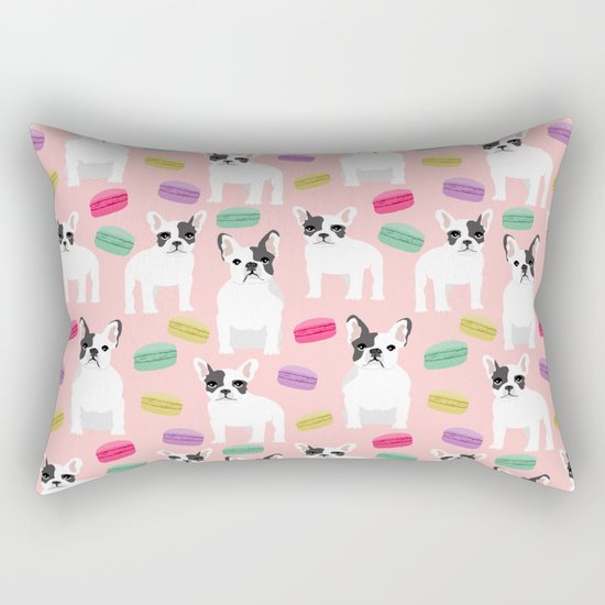 French Bulldog macaron paris cute puppy frenchie gifts for dog breed owner pet friendly custom dog Rectangular Pillow