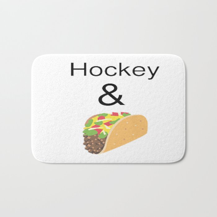 Hockey & Taco (with Taco Clip Art) Bath Mat