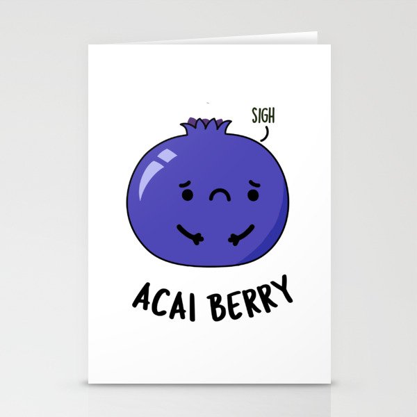 Acai Berry Funny Fruit Pun Stationery Cards