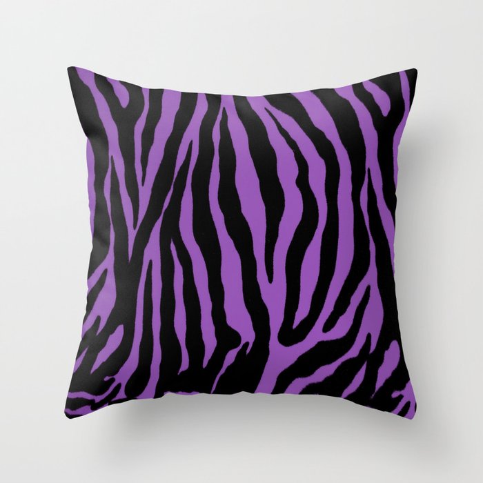Purple Zebra Background Throw Pillow