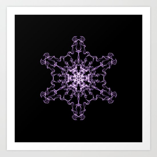 Purple Silk Snowflake Art Print