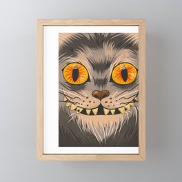 Halloween funny scary spooky black cat i know where you live Framed Mini Art Print