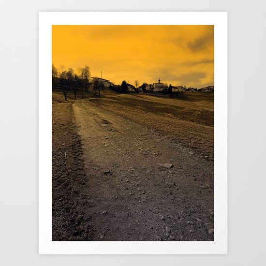 Path up to the village at evening | landscape photography Art Print