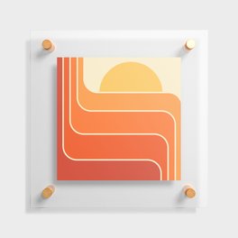 Retro Geometric Sun Set Design 433 Floating Acrylic Print