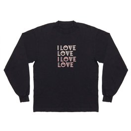 I Love Love - Orchid Flower Magenta  & Pink colors modern abstract illustration  Long Sleeve T-shirt