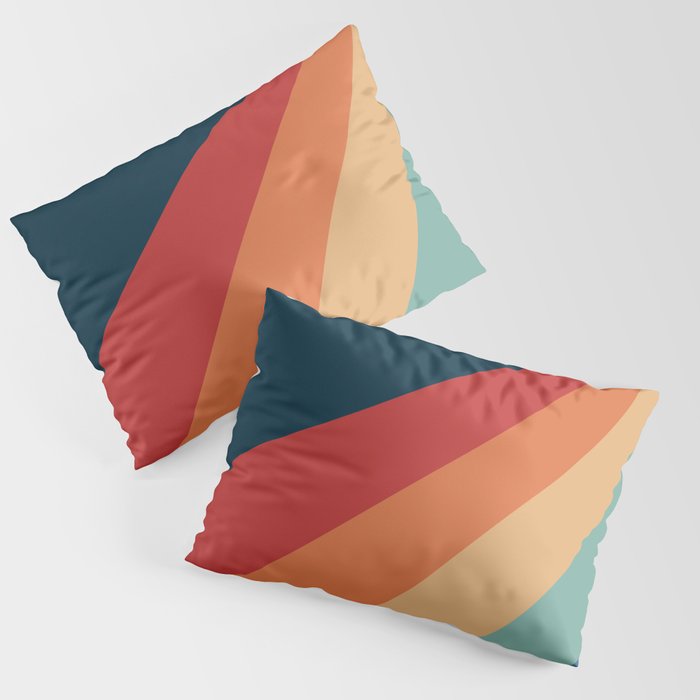 Colorful diagonal retro stripes Pillow Sham