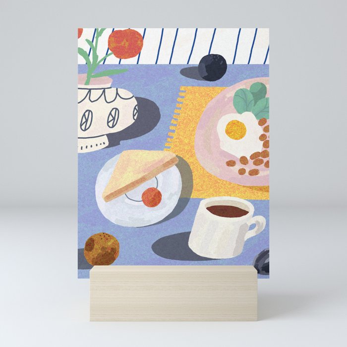 coffee and fried eggs Mini Art Print