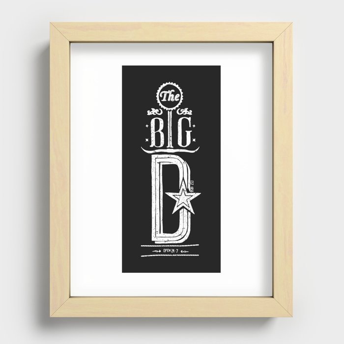 The Big D (wht) Recessed Framed Print