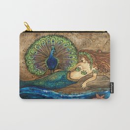 Mermaid and Peacock Carry-All Pouch