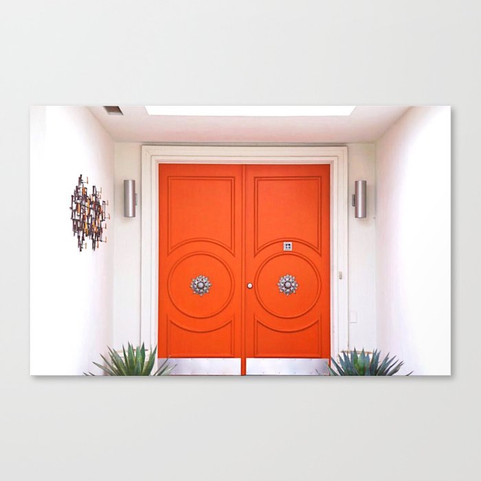 Palm Springs Orange Crush Door Canvas Print