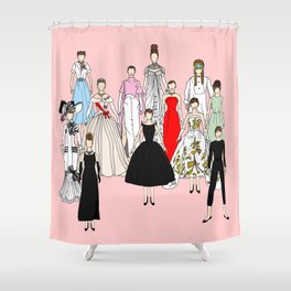 Think Pink Outfits Fashion Audrey Shower Curtain