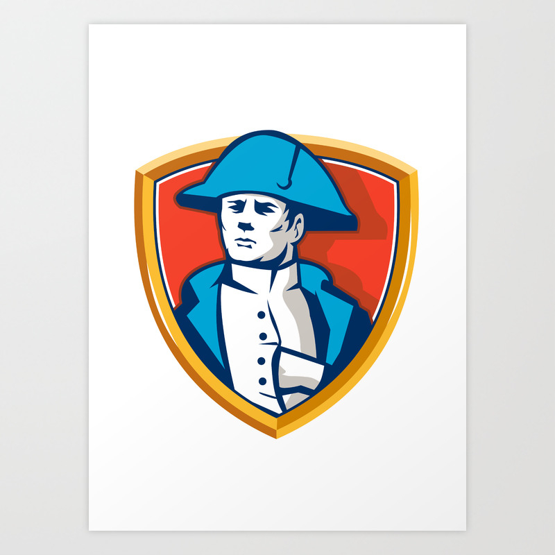 Napoleon Bonaparte Bicorn Hat Shield Retro Art Print By Patrimonio Society6