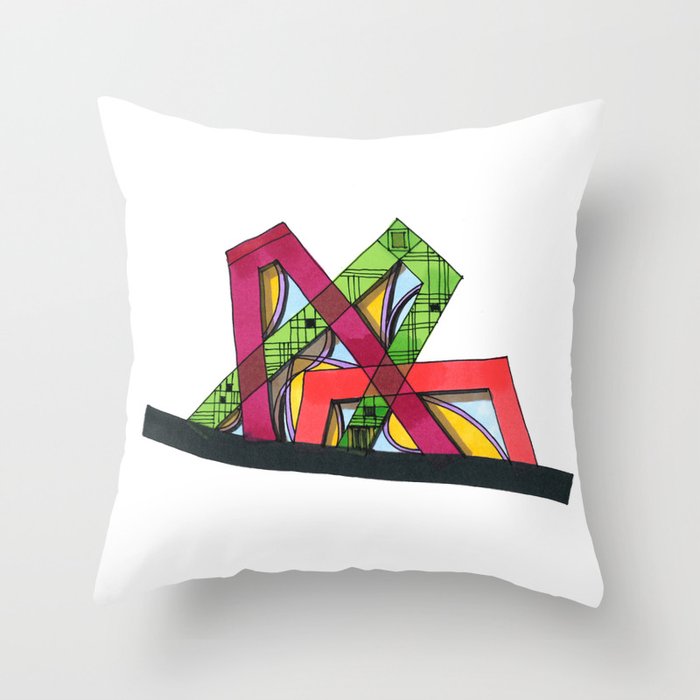 Synagogue Serendipity Geometric Architecture 76 Throw Pillow