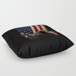 American Black Labrador USA Flag Lab Owner Floor Pillow