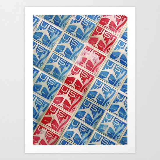 Vintage Postage Stamp Collection - 03 (airmail diagonal) Art Print