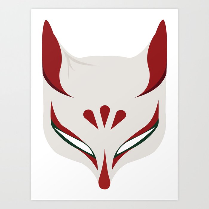 Japanese Wolf Mask okami kitsune Art Print by | Society6