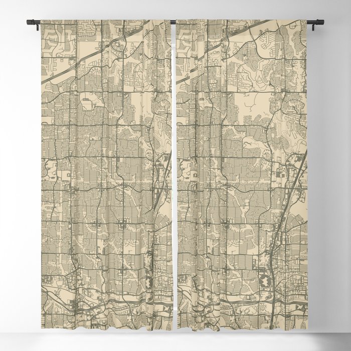USA, Plano City Map Blackout Curtain