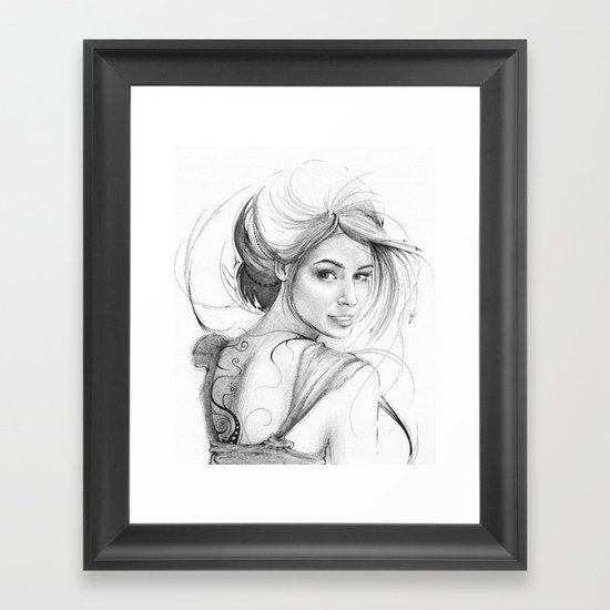 Beautiful Fairy Drawing Framed Art Print