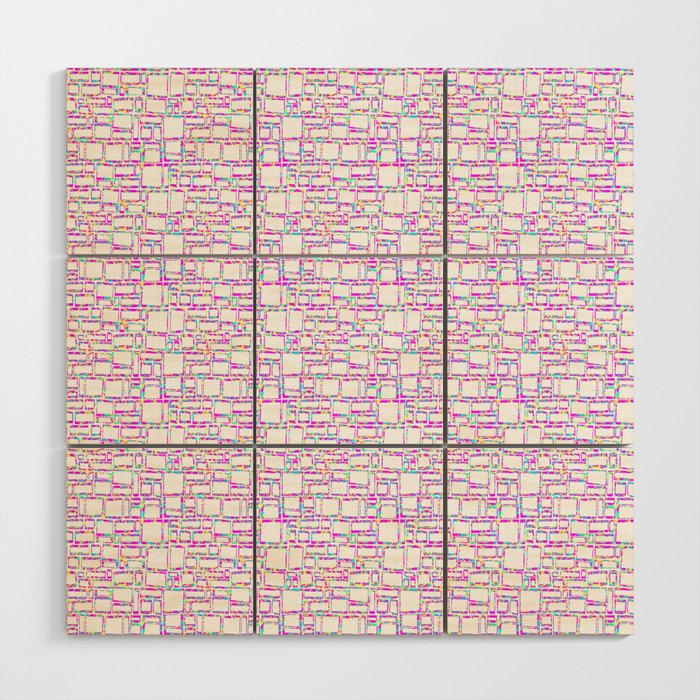 Pink Glitch Wood Wall Art