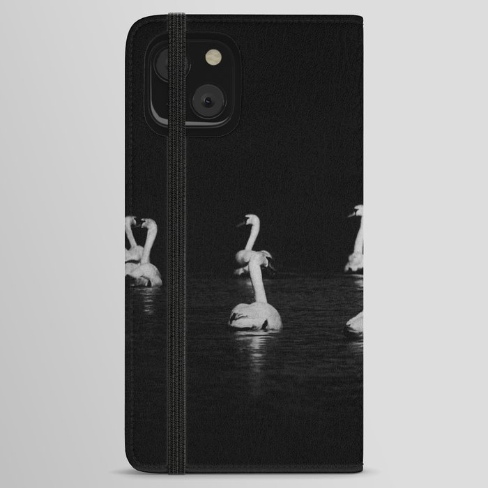 Dark Swan Lake Fine Art Nature Photography iPhone Wallet Case