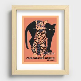 Retro vintage Munich Zoo big cats Recessed Framed Print