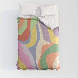 Retro Colorful Swirl Pattern Comforter