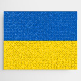 Sapphire and Yellow Solid Colors Ukraine Flag 100 Percent Commission Donated To IRC Read Bio Jigsaw Puzzle