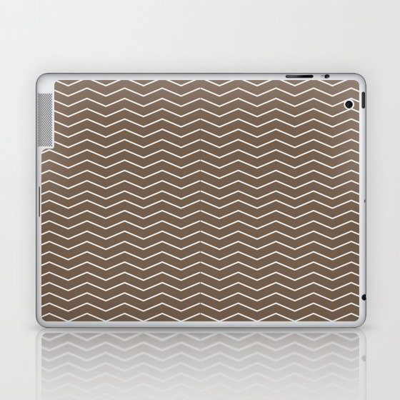 Lines Zig Zag Pattern Brown Laptop & iPad Skin