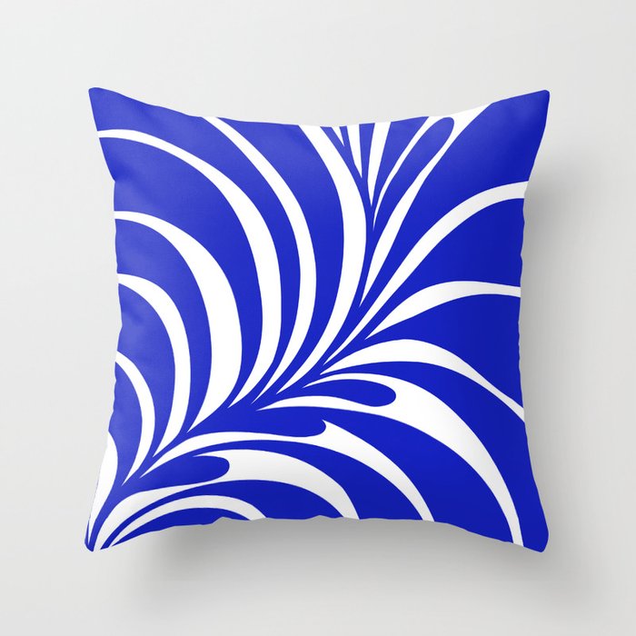 Infinity Blue Leaf - Matisse Throw Pillow